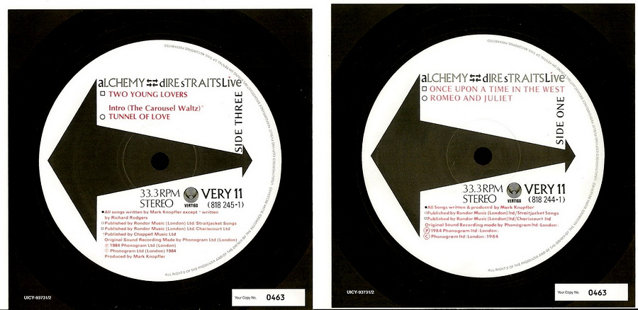 numbered labels1, Dire Straits - Alchemy